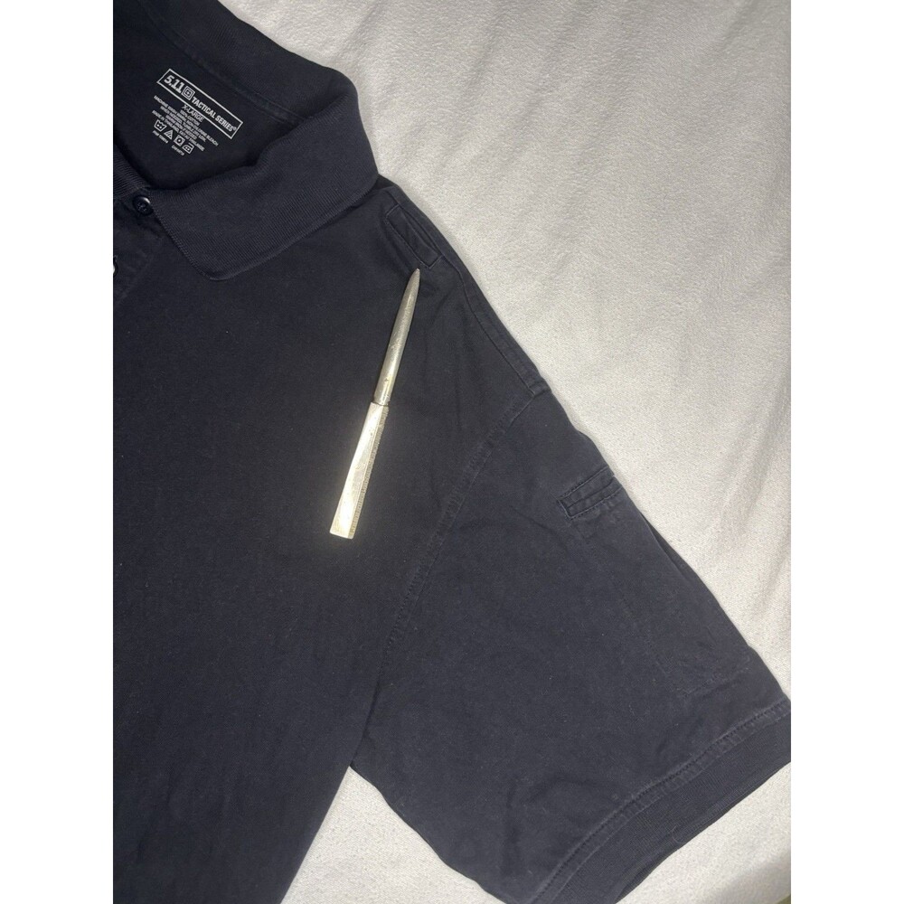 5.11 Tactical Polo Shirt Mens XL Black‎ Excellent Cotton Short Sleeve Pen Pocket - Picture 8 of 9